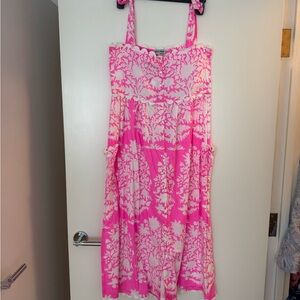 Pink and White Floral Dress